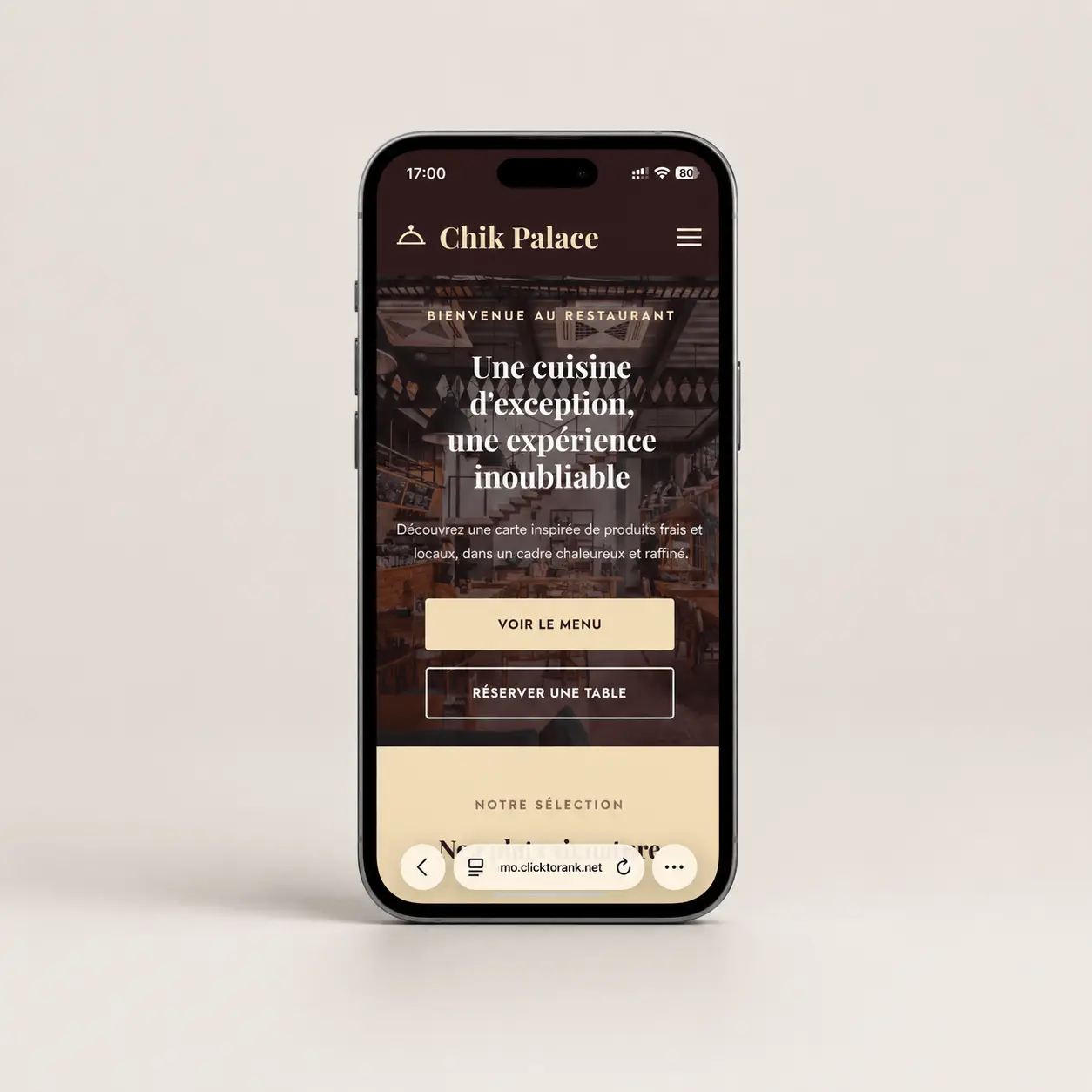 Aperçu du site Restaurant